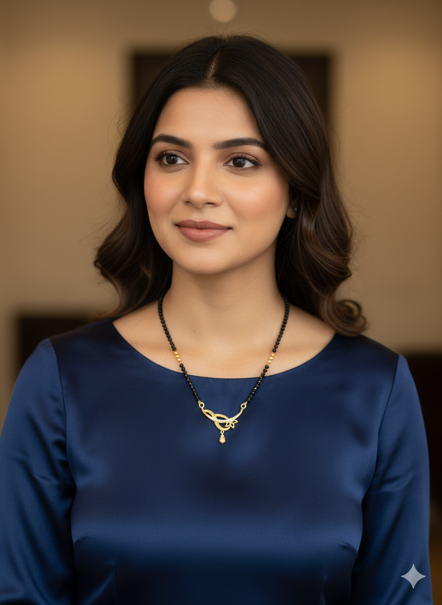 Designer Gold-Tone Mangalsutra with Stone