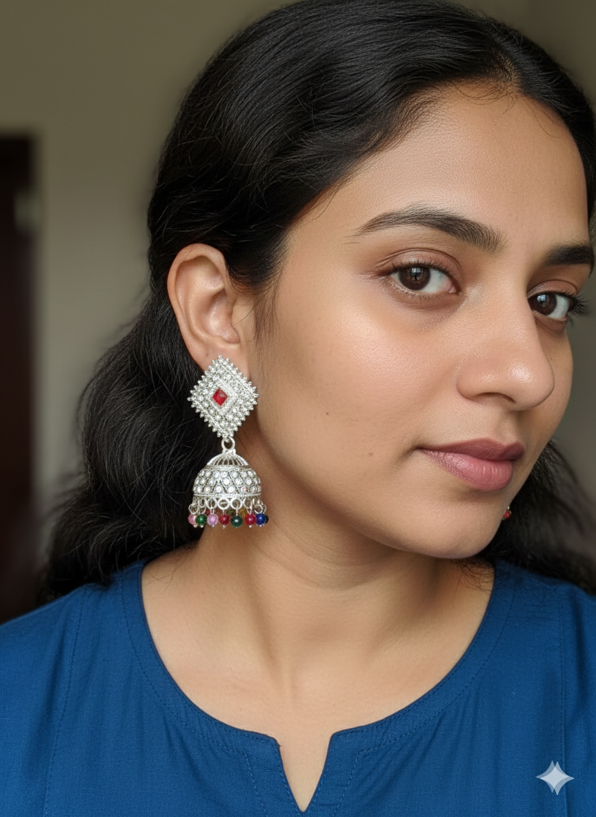 Traditional Jhumka with Stone