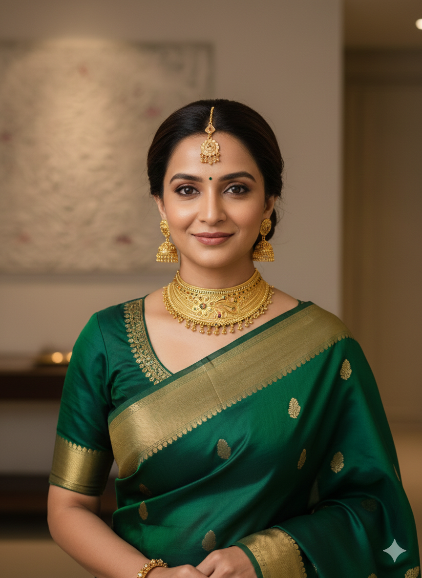 Traditional Micro Gold Choker Necklace Set